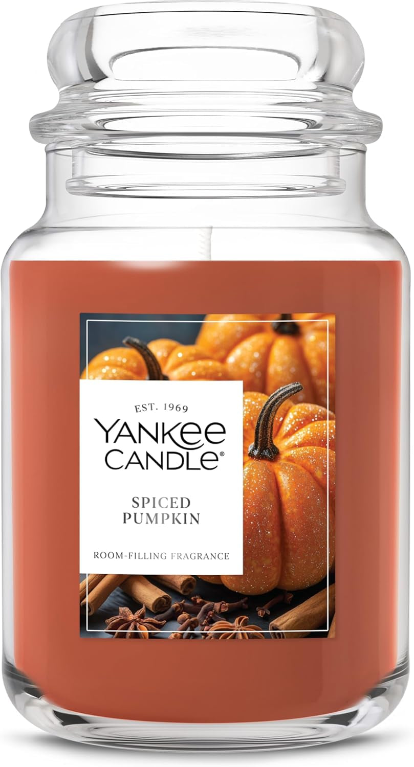 Spiced Pumpkin, Fall Scented Candle, 22Oz Large Jar with up to 150 Hour Burn Time