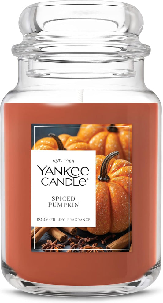 Spiced Pumpkin, Fall Scented Candle, 22Oz Large Jar with up to 150 Hour Burn Time