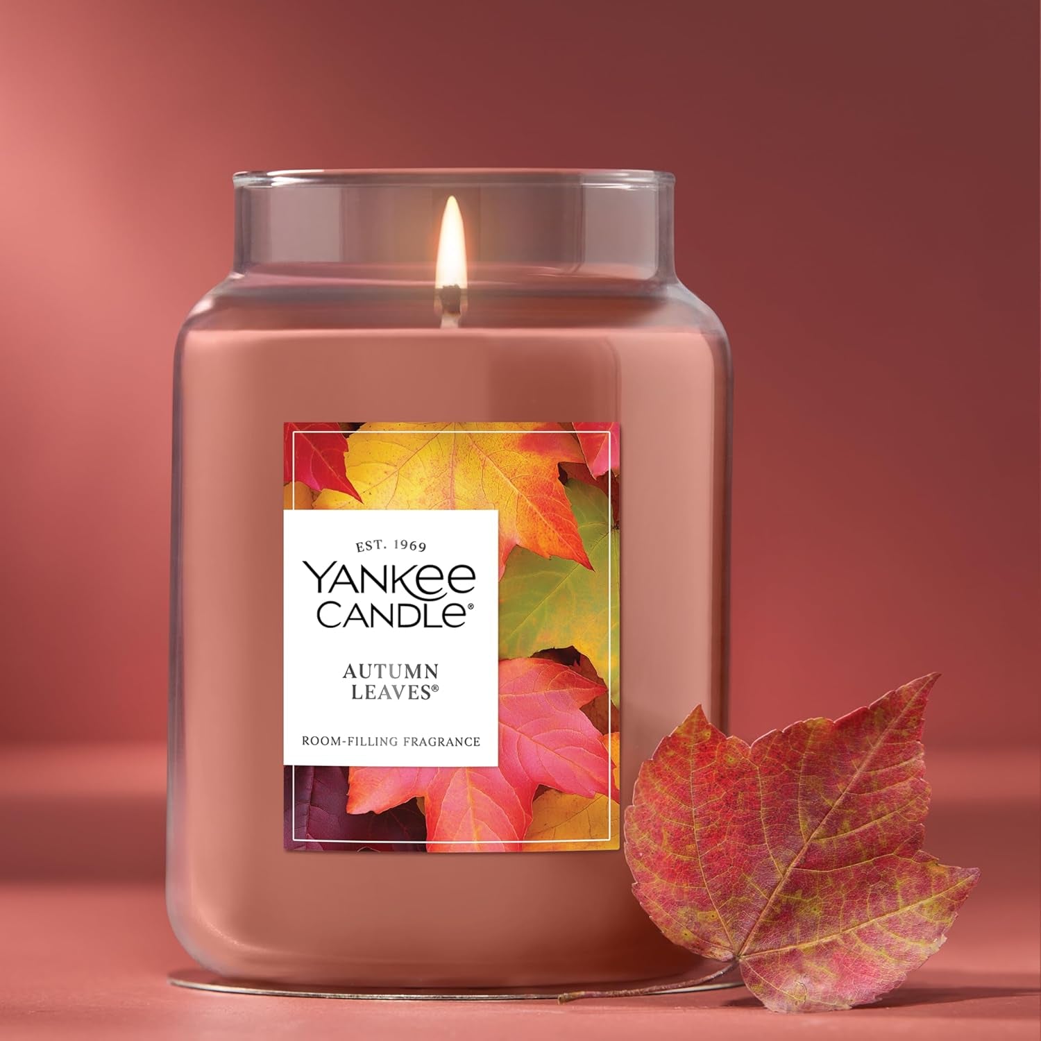 Autumn Leaves, Fall Scented Candle, 22Oz Large Jar with up to 150 Hour Burn Time