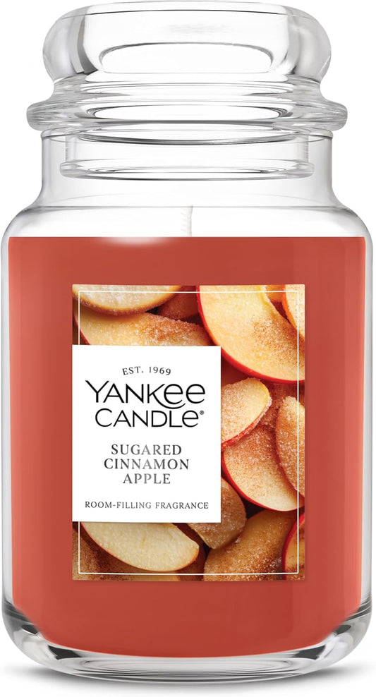 Sugared Cinnamon Apple, Fall Scented Candle, 22Oz Large Jar with up to 150 Hour Burn Time