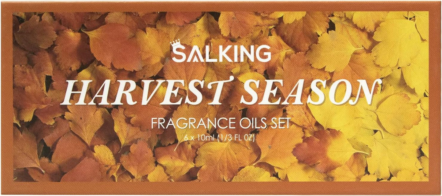 Autumn Fragrance Oils, Premium Fall Essential Oils for Diffuser, Scented Oils Gift Set for Soap Candle Making Scents - Cinnamon, Pumpkin Spice, Apple Cider, Vanilla, Forest Pine, Snickerdoodle