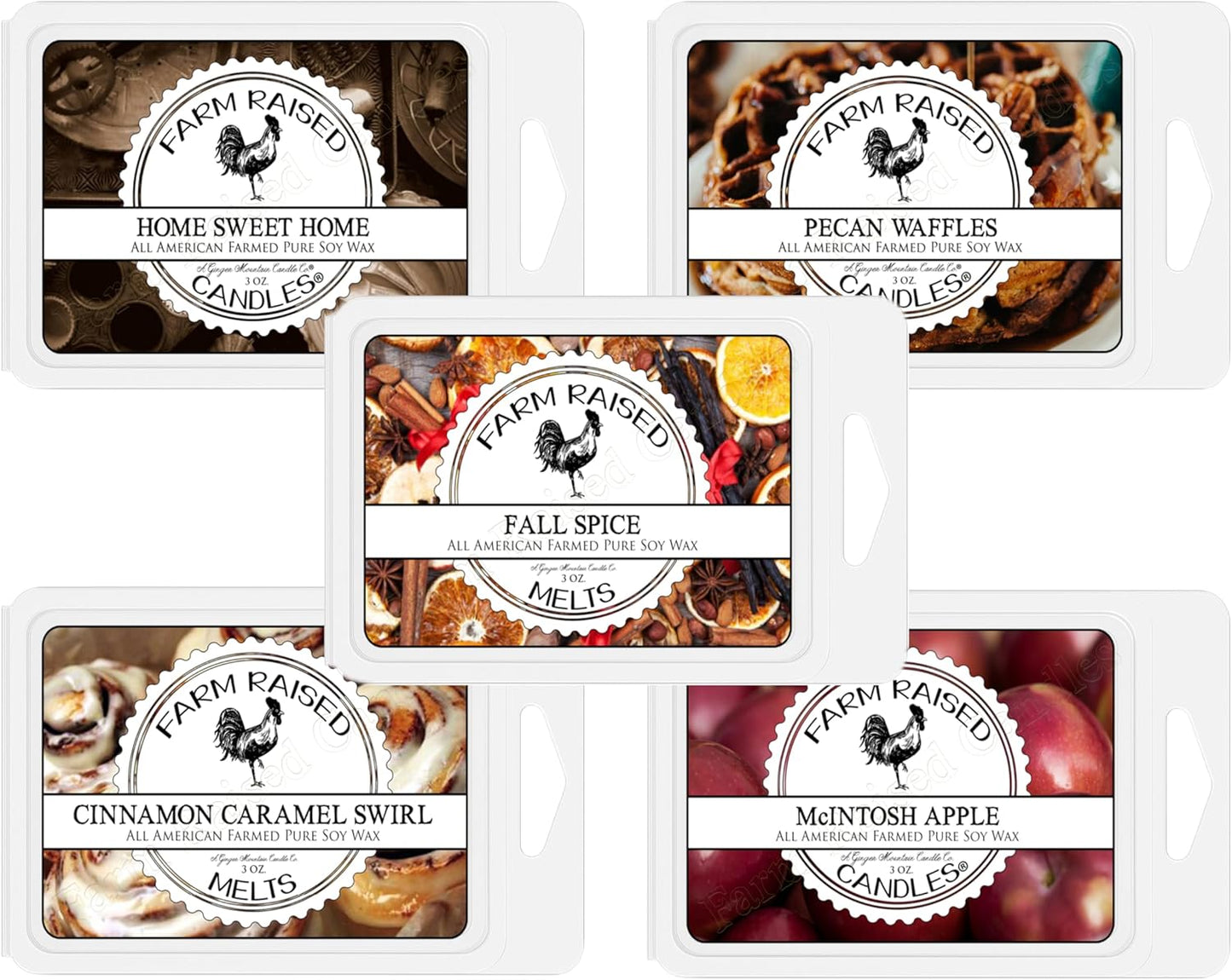 - USA Made - Hand Crafted - Fall Spice Variety 100% Soy Wax Melts – 16 Ounce - 5-Pack – Apple, Cinnamon, Pumpkin, Pecan Waffles – Pet & Family Safe – Gift-Ready Scented Soy Wax