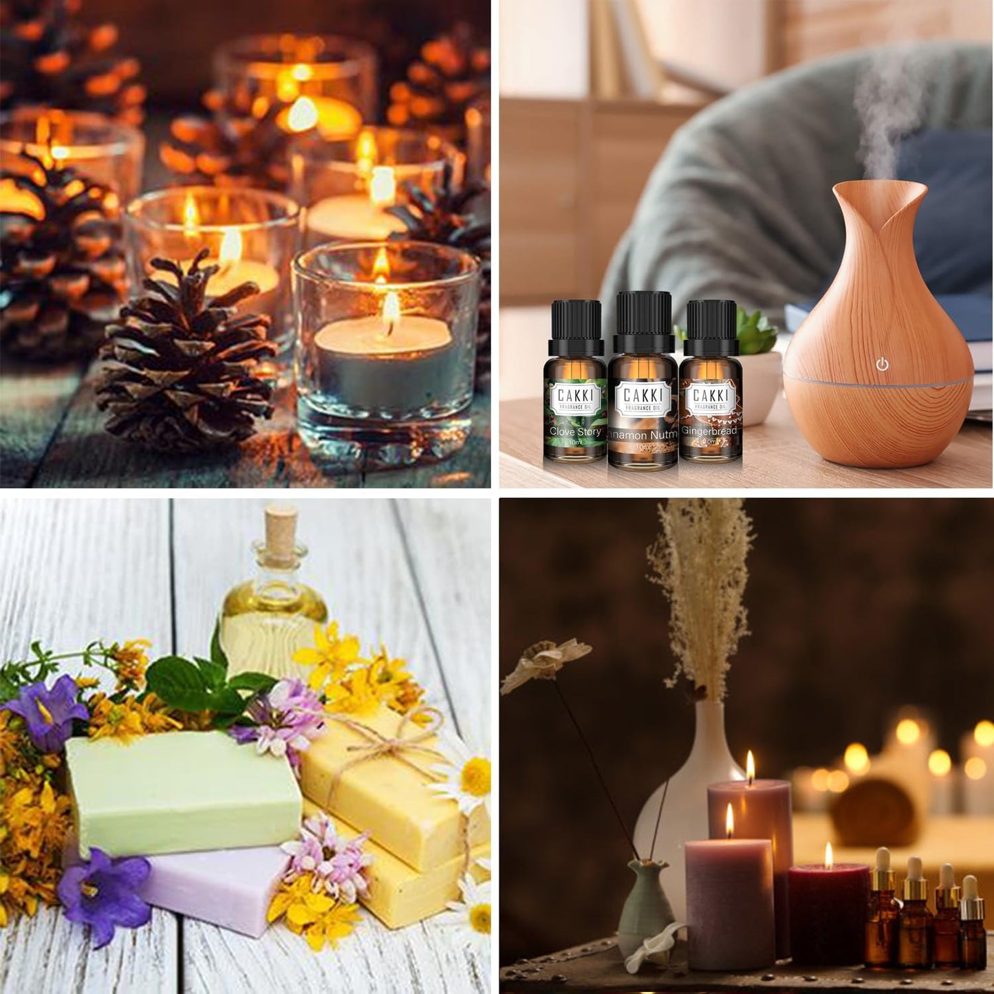 Autumn Essential Oils for Diffusers for Home,  Fragrance Oils Set, 6 Fall Scents, Natural Aromatherapy Oils, for Candles Making, for Soaps Making, for Humidifiers, 6X10 Ml