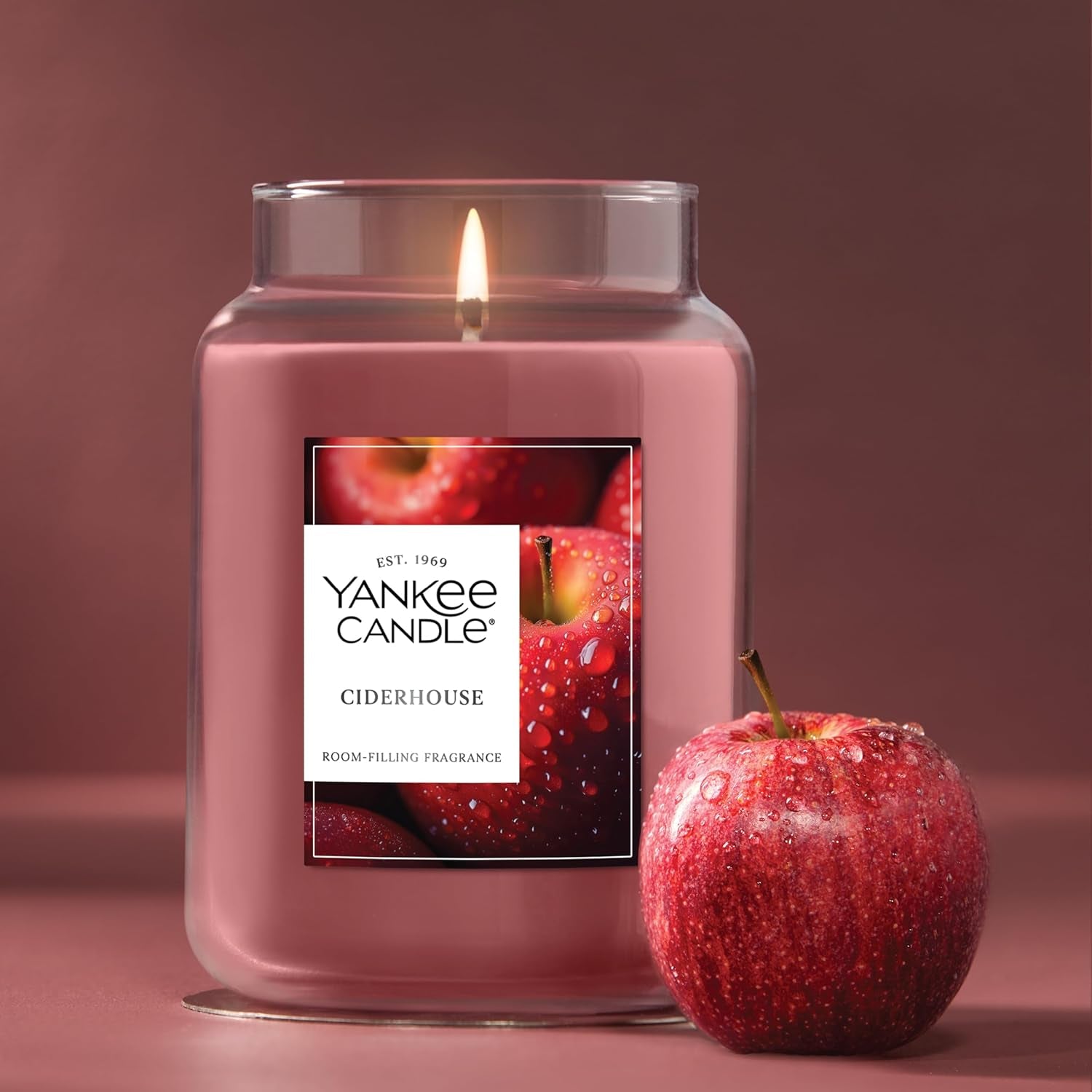 , Ciderhouse Fall Scented Candle, 22Oz Large Jar with up to 150 Hour Burn Time