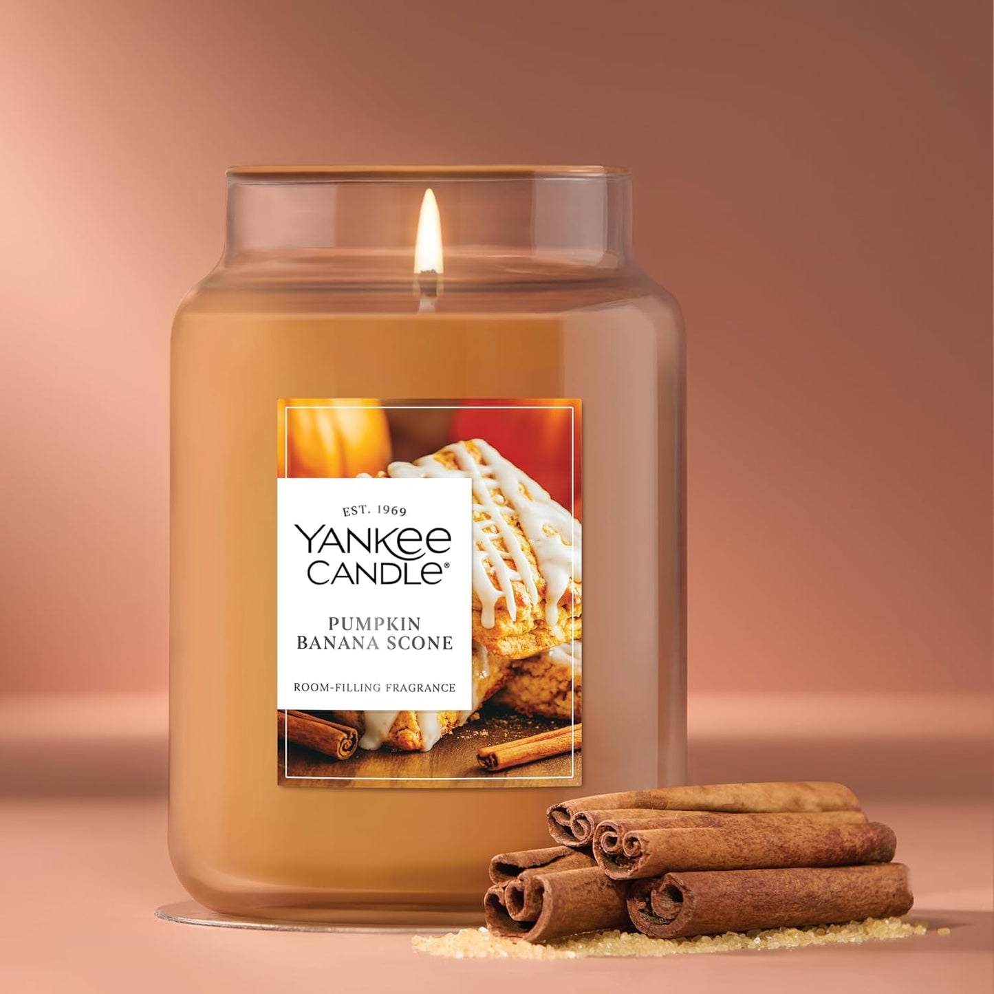 Pumpkin Banana Scone, Fall Scented Candle, 22Oz Large Jar with up to 150 Hour Burn Time